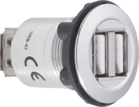 Tru Components Usb-07 Usb Dobbel Innfellingsbøsning 2.0 - Tilkobling For 2X Usb Type A Og 2X Usb Type B - 1 Stk