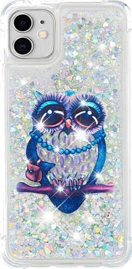 Trolsk Mobildeksel med Flytende Glitter Ugle (iPhone 11)