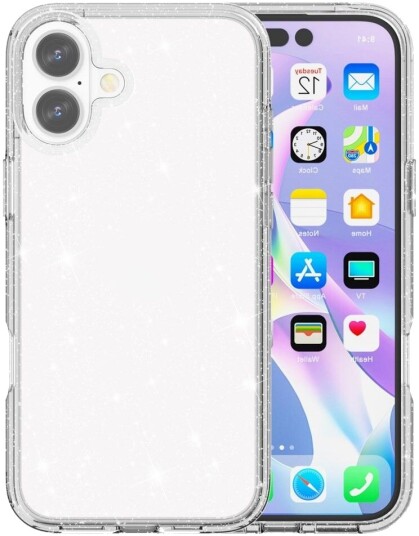 Trolsk Mobildeksel Glitter (iPhone 16) Transparent