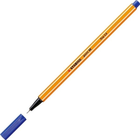 Fineliner, Stabilo Point 88, 0,4 Mm, Blå, Pakke A 10 Stk Fineliner, Stabilo Point 88, 0,4 Mm, Blå, Pakke A 10 Stk
