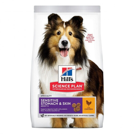 Hill's Science Plan hundemat 14 kg for voksne hunder med sensitiv mage og hud – Kylling Hill's Science Plan hundemat 14 kg for voksne hunder med sensitiv mage og hud – Kylling