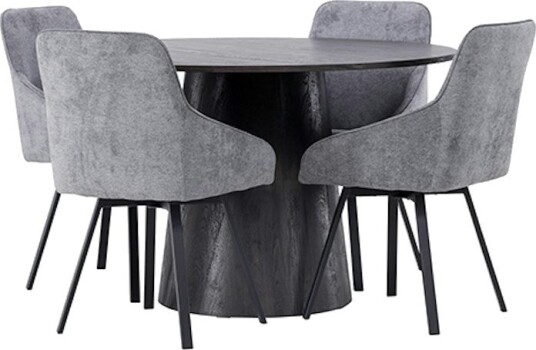 Spisegruppe Venture Home Lanzo Ø120 cm med 4 stk Rosie Stoler