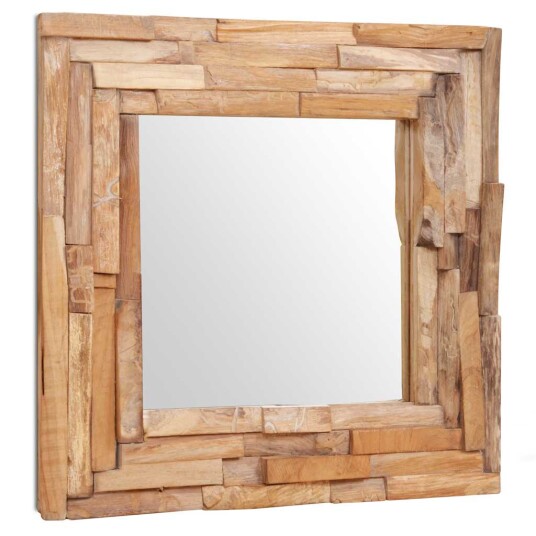 vidaXL Dekorativt speil teak 60x60 cm kvadratisk vidaXL Dekorativt speil teak 60x60 cm kvadratisk