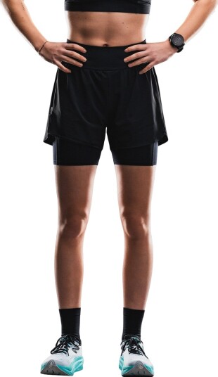 FUSION Tempo! Pro Run 2in1 Løpeshorts Dame Svart XS