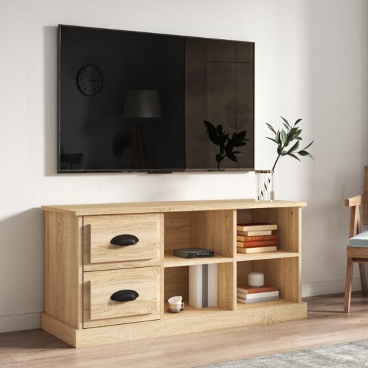 vidaXL TV-benk sonoma eik 102x35,5x47,5 cm konstruert tre