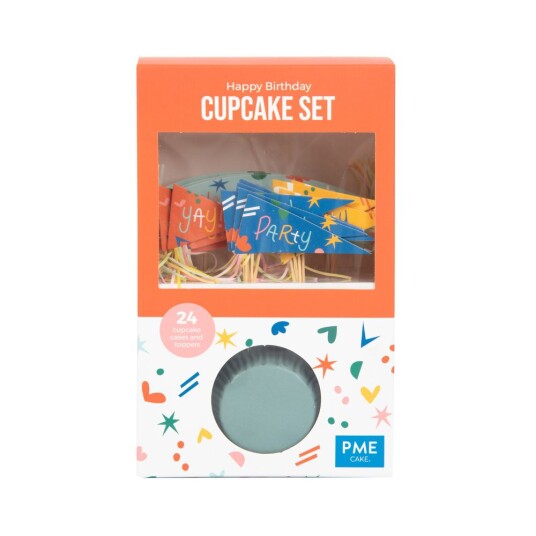 Cupcake Sett Happy Birthday Pk/24 