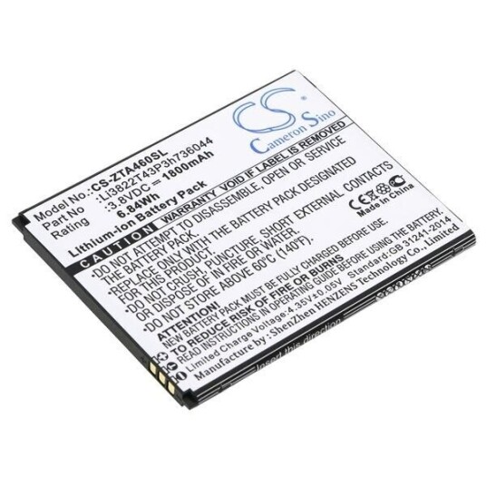 ZTE Batteri (1800 mAh 3.8 V, Sort) passende til ZTE Blade L4