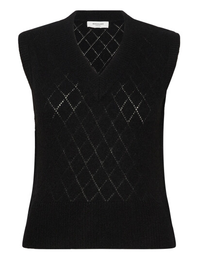 Rosemunde Rwaida Alpaca Sl V-Neck Vest - Black - XS
