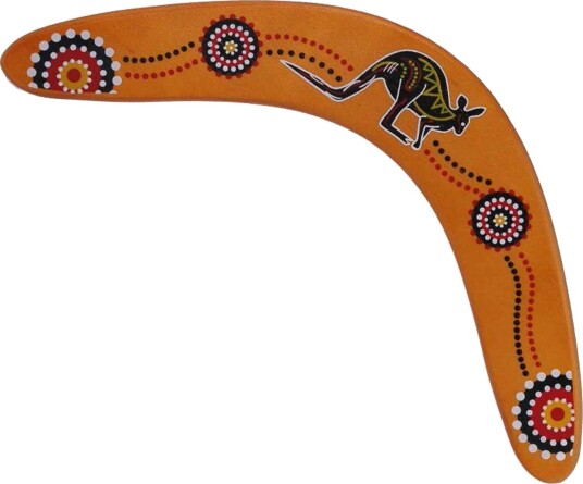 Boomerang med australsk design brun