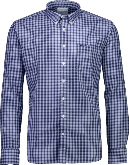 Bison Checked Shirt L/S - BLUE - S