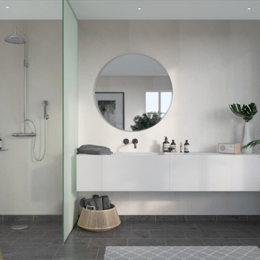 Baderomspanel Fibo 2145 00 S Grey Cement Baderomspanel Fibo 2145 00 S Grey Cement