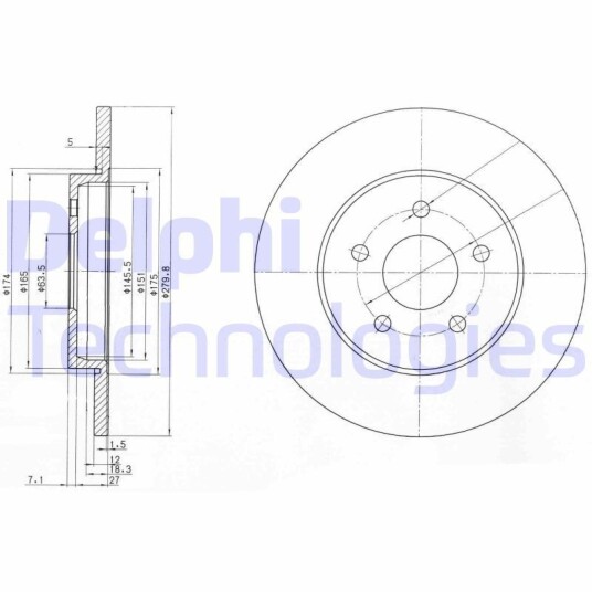 Bremseskive DELPHI BG3663C