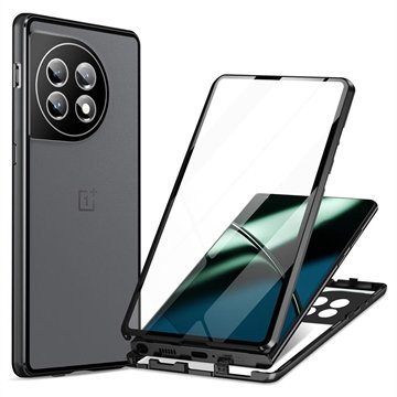 OnePlus 11 Magnetisk Deksel med Herdet Glass Svart
