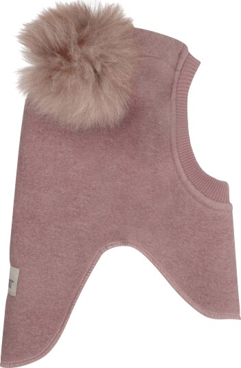 HUTTEliHUT Ullbalaklava Med Pompoms Alpakka Deauville Mauve 53