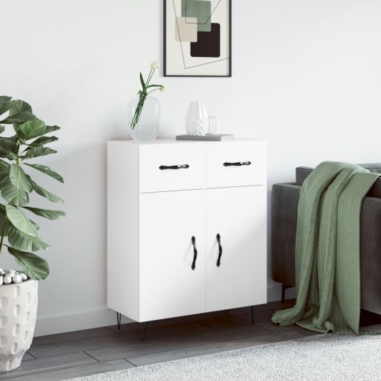 Skjenk hvit 69,5x34x90 cm konstruert tre Skjenk hvit 69,5x34x90 cm konstruert tre