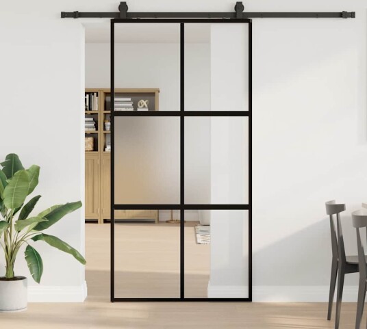 Svart 102,5x205cm Herdet Glass Svart 102,5x205cm Herdet Glass