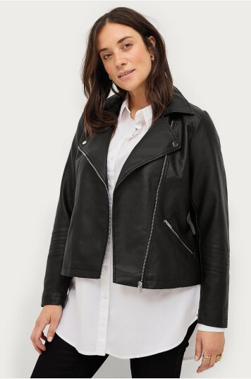 Zizzi   Biker jakke mZoe L/S Jacket   Svart