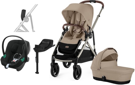 Cybex GAZELLE S Duovogn inkl. Aton B2 Babybilstol &  Base Almond Beige/Taupe