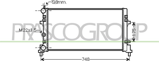 PRASCO AD120R003 Radiator, motorkjøling