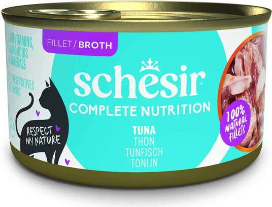 Schesir Våtfôr Complete Nutrition Filet I Buljong Tunfisk 6 X 85 G
