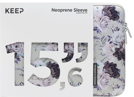KEEP 15,6" PC neopren etui (Silver Summer Flower) KEEP 15,6" PC neopren etui (Silver Summer Flower)