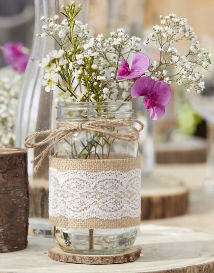 Ginger Ray Glasskrukke med Avtakbar Dekor Rustic Country