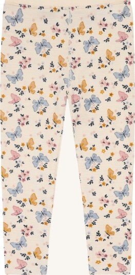 Hust and Claire - Leggings i merinoull "Butterfly" Off White