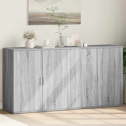 Skjenker 2 stk grå sonoma 79x38x80 cm konstruert tre