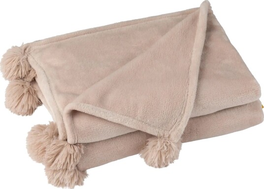 J Line Plaid Pompom Polyester Dark Beige Beige One Size