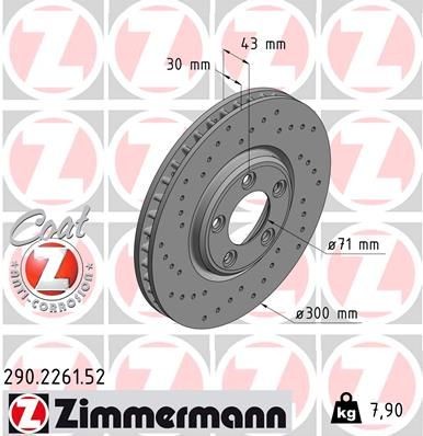 Bremseskive ZIMMERMANN 290.2261.52