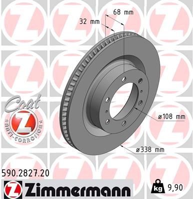 Bremseskive ZIMMERMANN 590.2827.20 Bremseskive ZIMMERMANN 590.2827.20