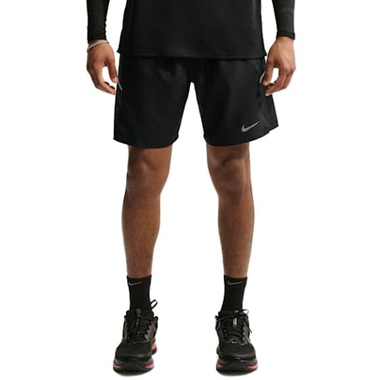 Nike Dri FIT Miler 7"" Running Shorts Herre Black/Black/Reflective Silver XL