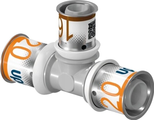 Uponor S-Press Plus PPSU T-reduksjon 25 x 20 mm for Hydrauliske Systemer