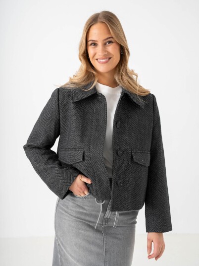 Selected Femme Henny Short Wool Jacket Grå 38