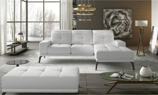 Hjørnesofa Eltap Torrense 265x175x98 cm Soft 17 Hvit Høyre