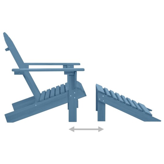 vidaXL Adirondack hagestol med ottoman heltre gran blå vidaXL Adirondack hagestol med ottoman heltre gran blå