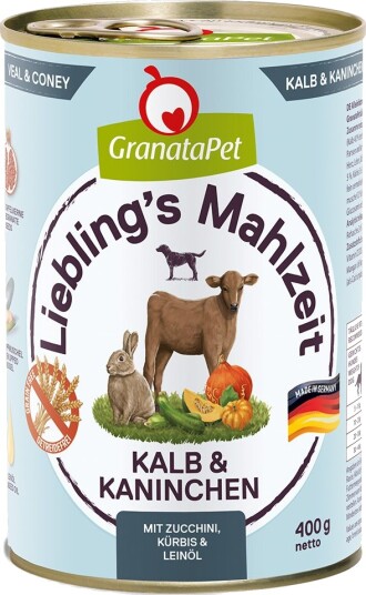 Granatapet Våtfôr Liebling'S Måltid I Kalv Og Kanin 24 X 400 G