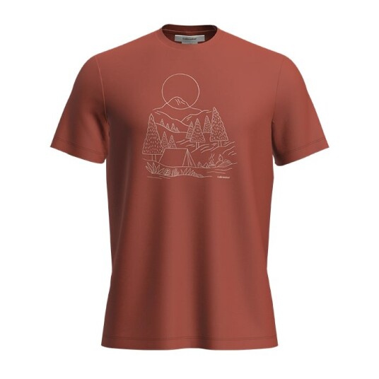 Icebreaker Men Merino 150 Tech Lite Iii Ss Tee Sunset Camp Molten L