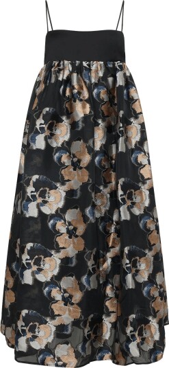 Malina Vivi Voluminous Skirt Midi Dress   Black   40