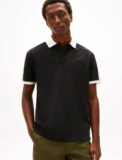 Tommy Hilfiger Mesh Detail Classic Fit Polo   Black   S