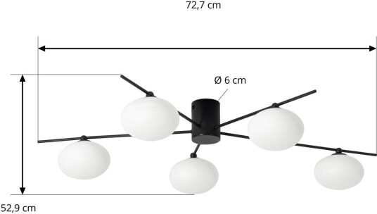 Lindby Valisa taklampe svart 5-lamper Lindby Valisa taklampe svart 5-lamper