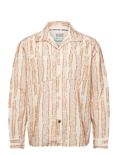 Scotch & Soda Jacquard Structure Boxyfit Shirt Cream L Scotch & Soda Jacquard Structure Boxyfit Shirt Cream L