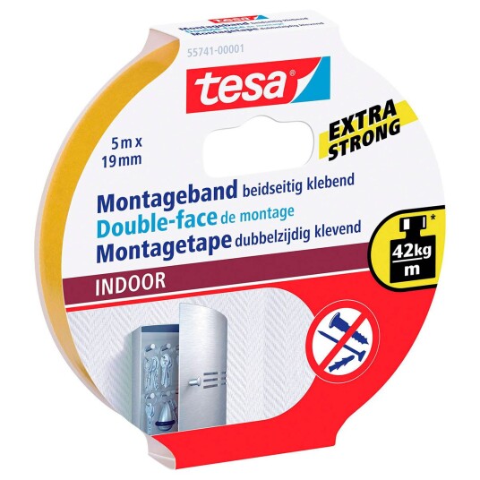 Tesa Powerbond Monteringstape 19mm 5m Innendørs