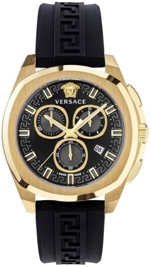 Versace Herreklokke VE7CA0423 Chrono Sort/Gummi Versace Herreklokke VE7CA0423 Chrono Sort/Gummi