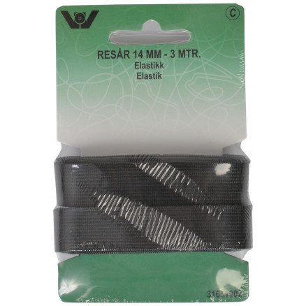 Vj Green Elastisk bånd svart 14mm 3m
