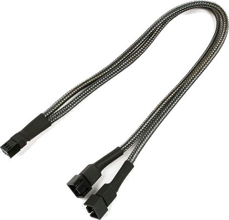 Nanoxia vifteadapterkabel 30cm 4-pin til 2x 3-pin grå Nanoxia
