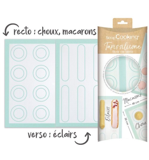 ScrapCooking Bakematte 40x30 cm hvit/mintgrønn/svart ScrapCooking Bakematte 40x30 cm hvit/mintgrønn/svart