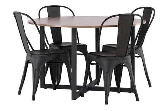 Spisegruppe Venture Home Durango Ø 120 cm med 4 Tempe Stoler
