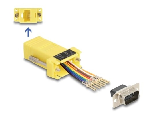 Delock D-Sub 9-Pinners Plugg Til Rj45-Sokkelmonteringssett Gul