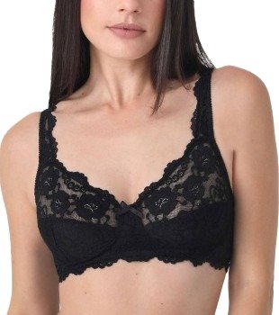 sassa BH Classic Lace Soft Bra Svart polyamid C 95 Dame
